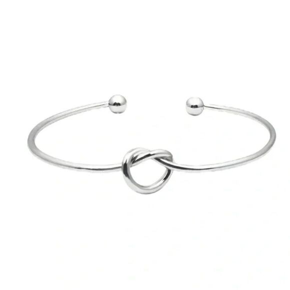 New Silver Love Knot Infinity Cuff Bracelet - Picture 4 of 5